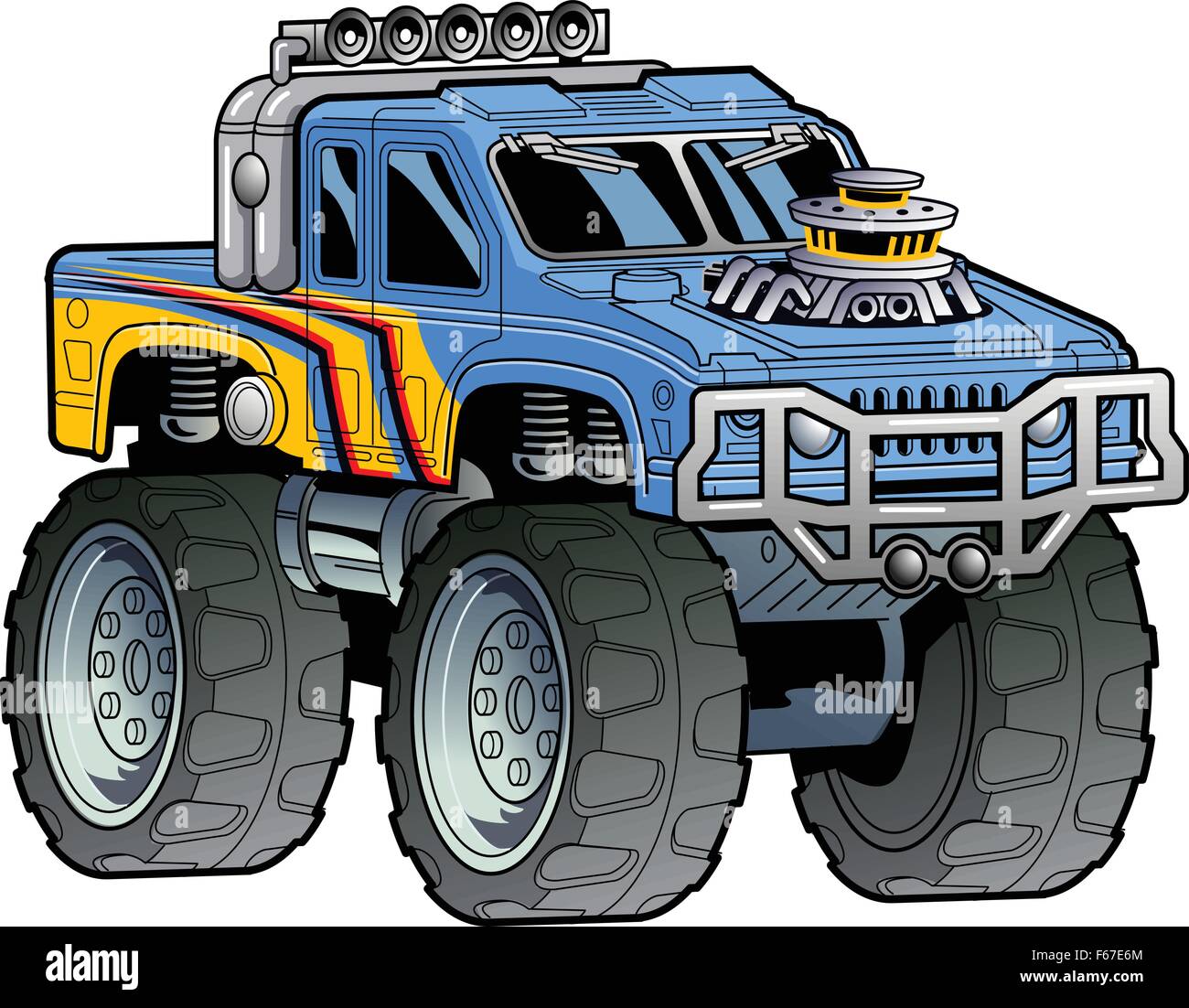 Cartoon Illustration d'un Monster Truck Illustration de Vecteur