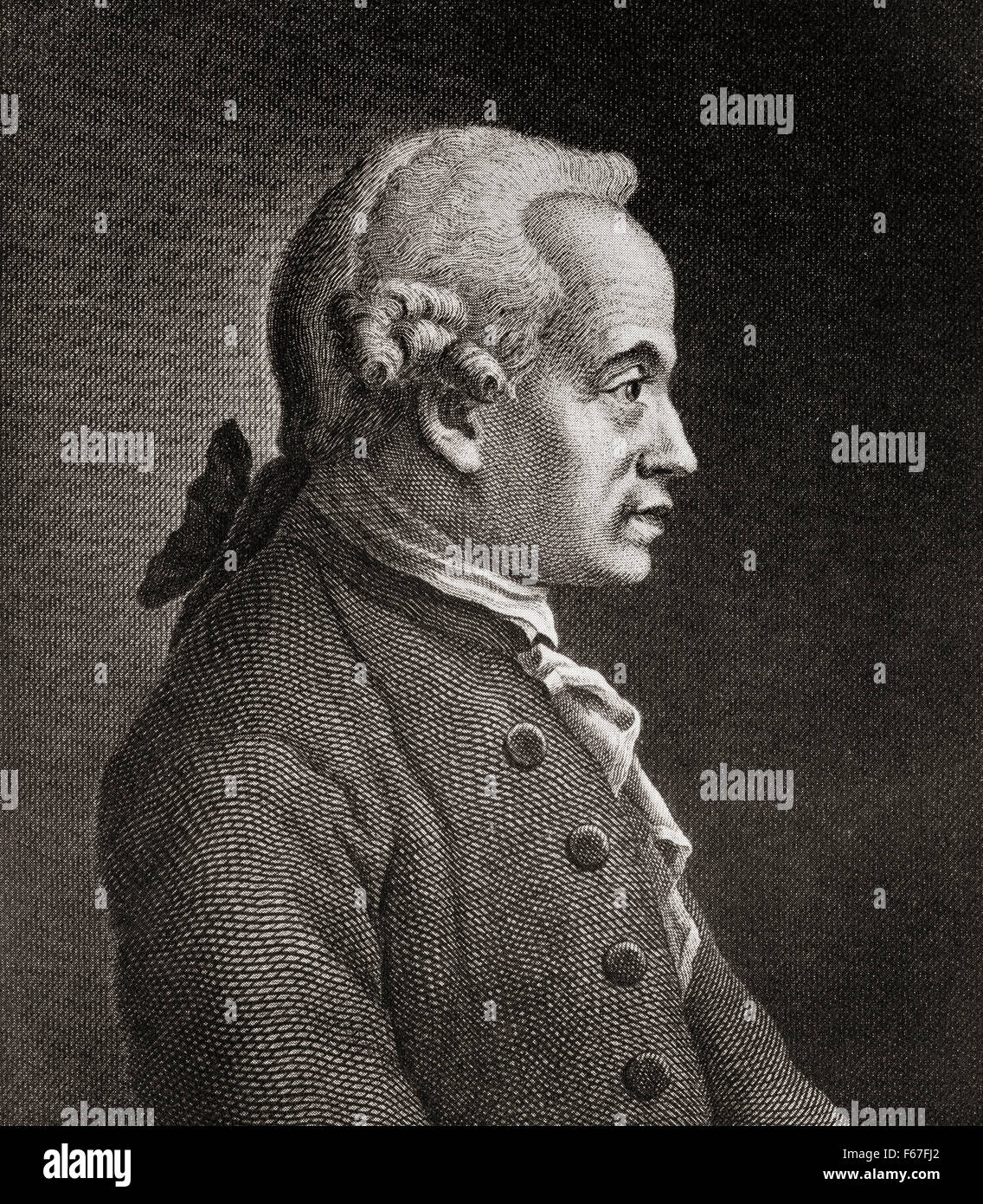 Emmanuel Kant, 1724 - 1804. Philosophe allemand. Banque D'Images