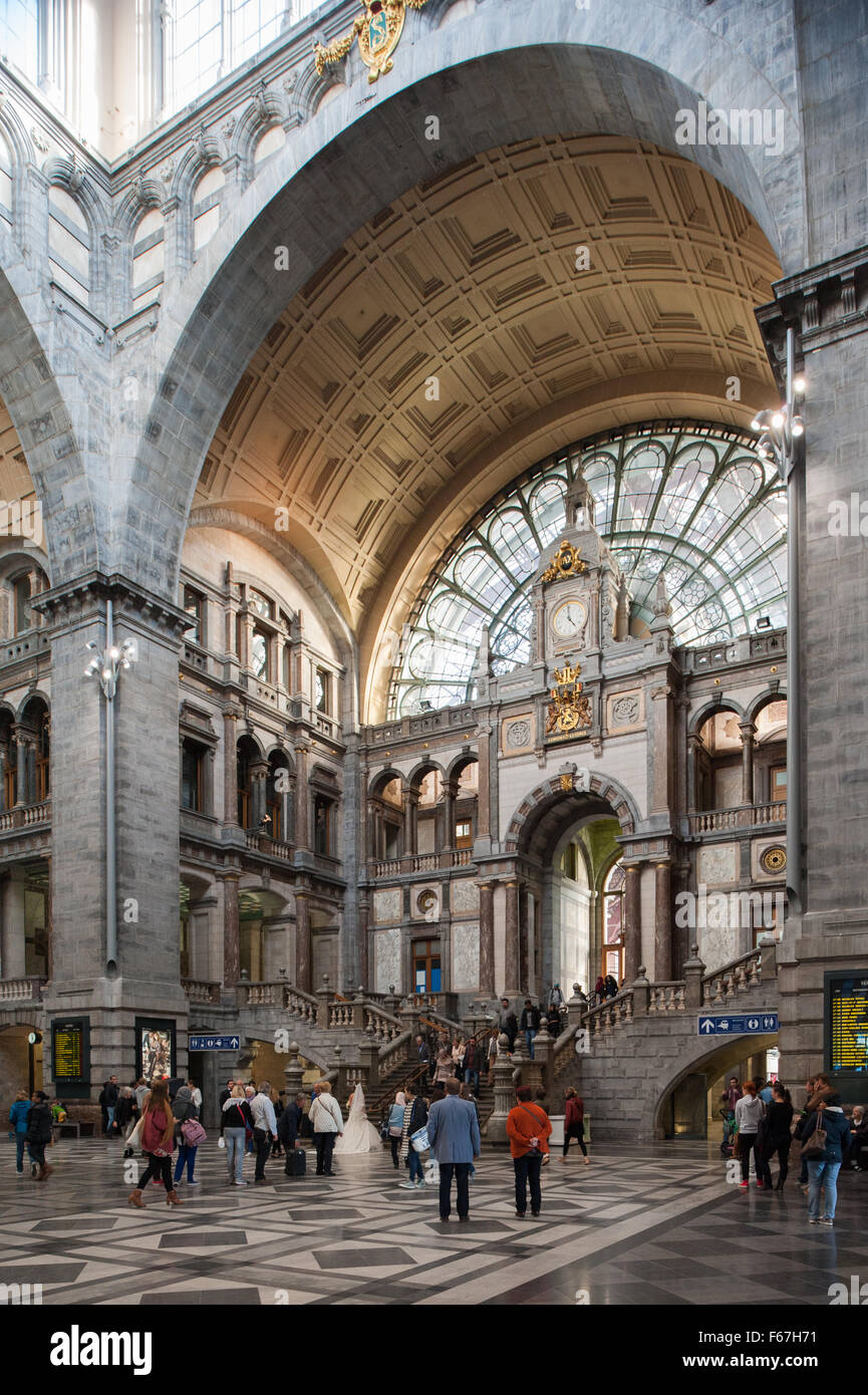 Belgique, Anvers, Centraal Station Banque D'Images
