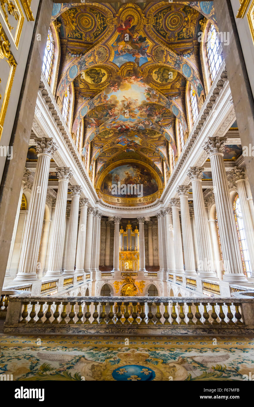 Chapelle en palais de Versailles, UNESCO World Heritage Site, Yvelines, région Ile-de-France, France Banque D'Images
