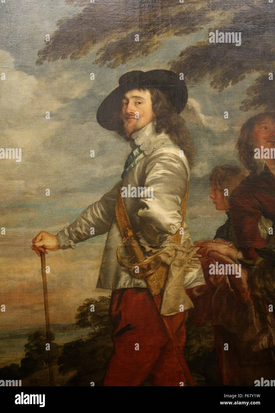 Charles Ier, roi d'Angleterre (1600-1649) à la chasse. Portrait par Anthony Van Dyck (1599-1641). Musée du Louvre. Paris. La France. Banque D'Images