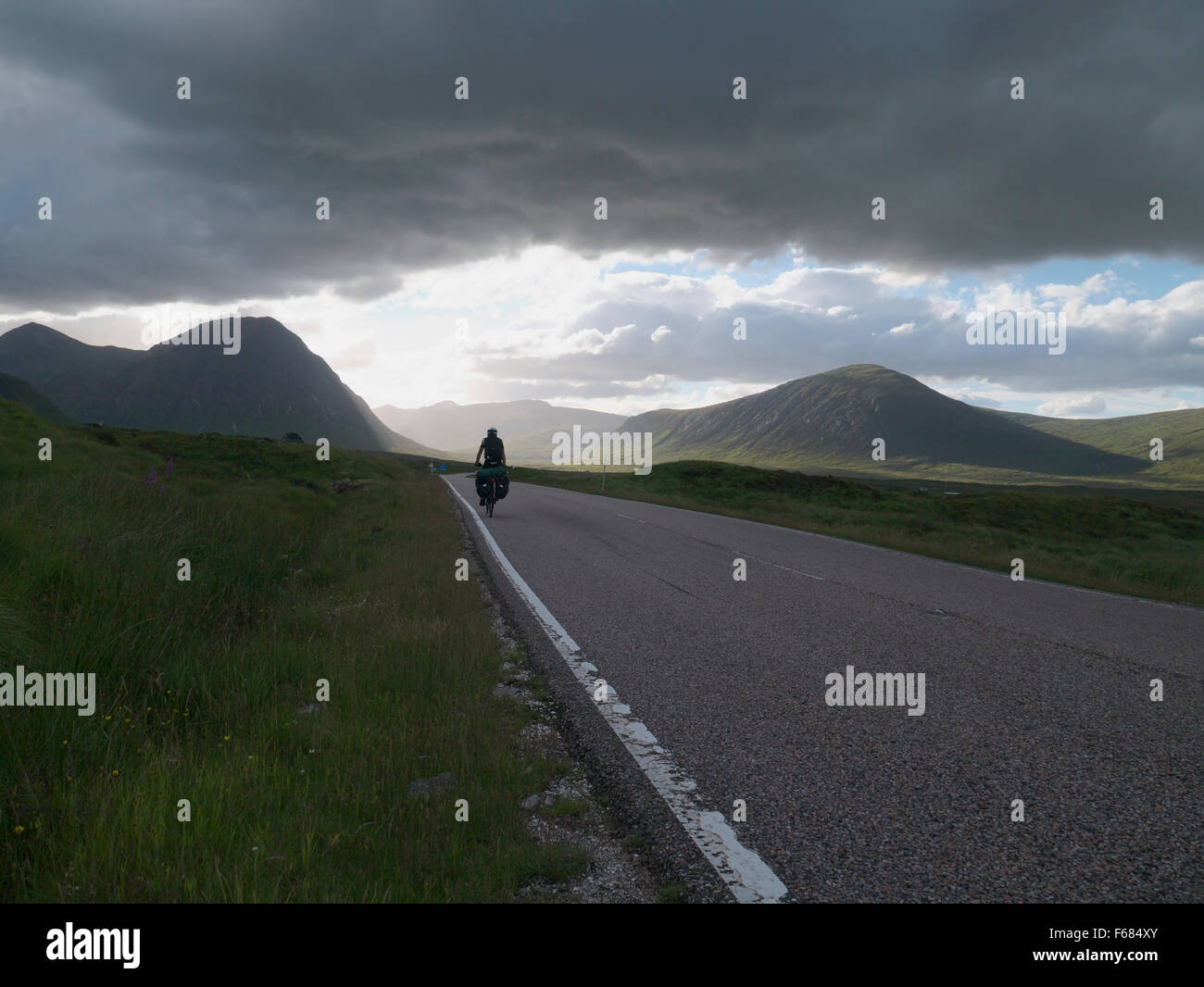 Cyclotourisme dans les hautes terres Banque D'Images