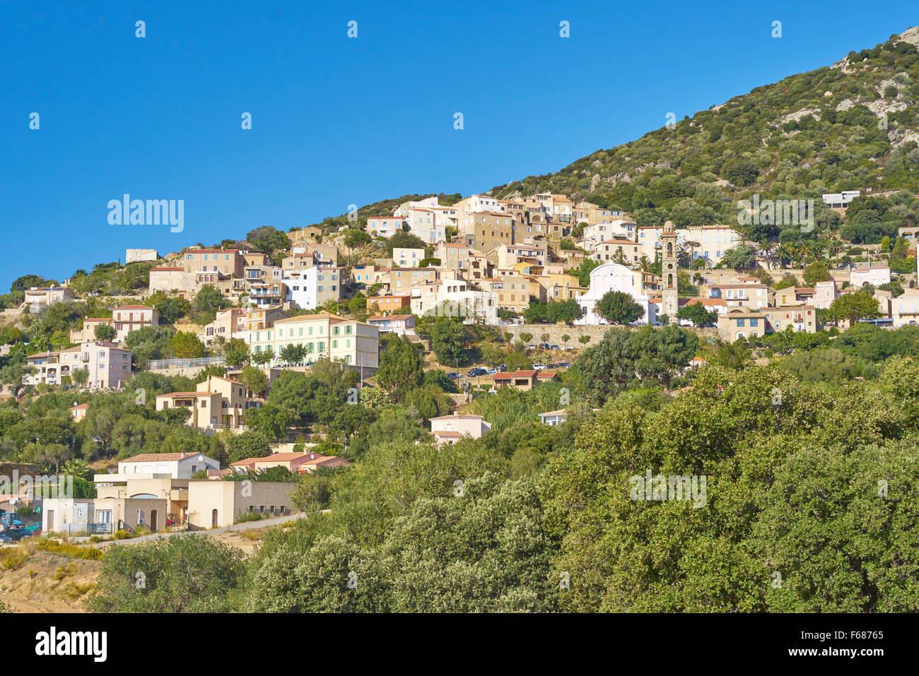 Lumio, village de Balagne, Corse, France Banque D'Images