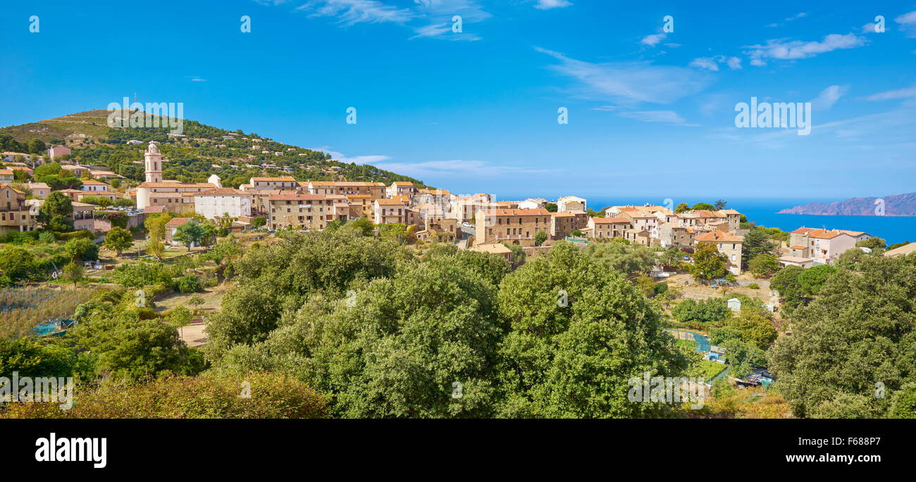 Les calanche de Piana, Village, Corse, France, l'UNESCO Banque D'Images