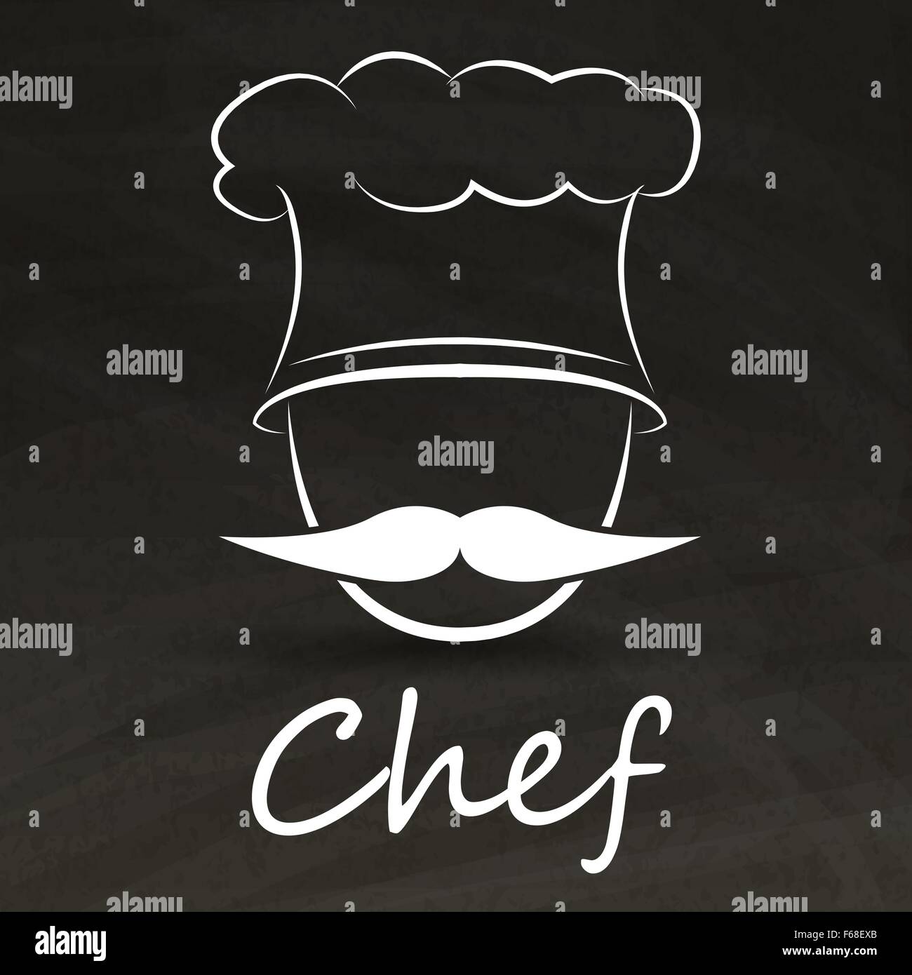 Chef avec moustache logo pour restaurant en design graphique Illustration de Vecteur