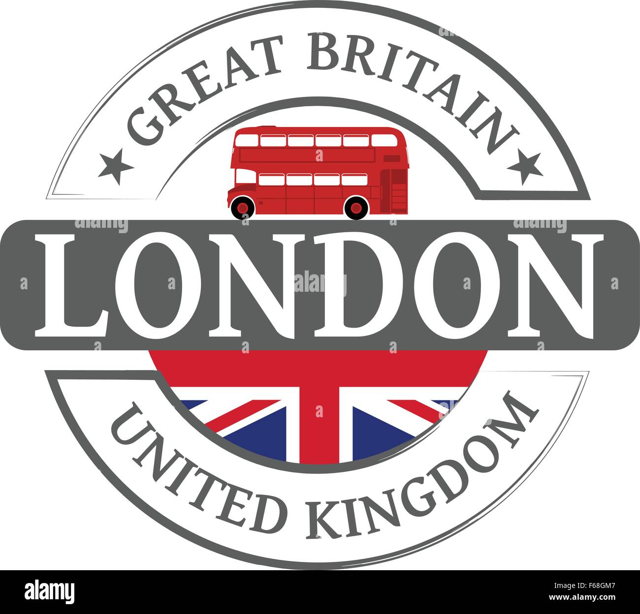 Tag Londres et bus à impériale rouge Illustration de Vecteur