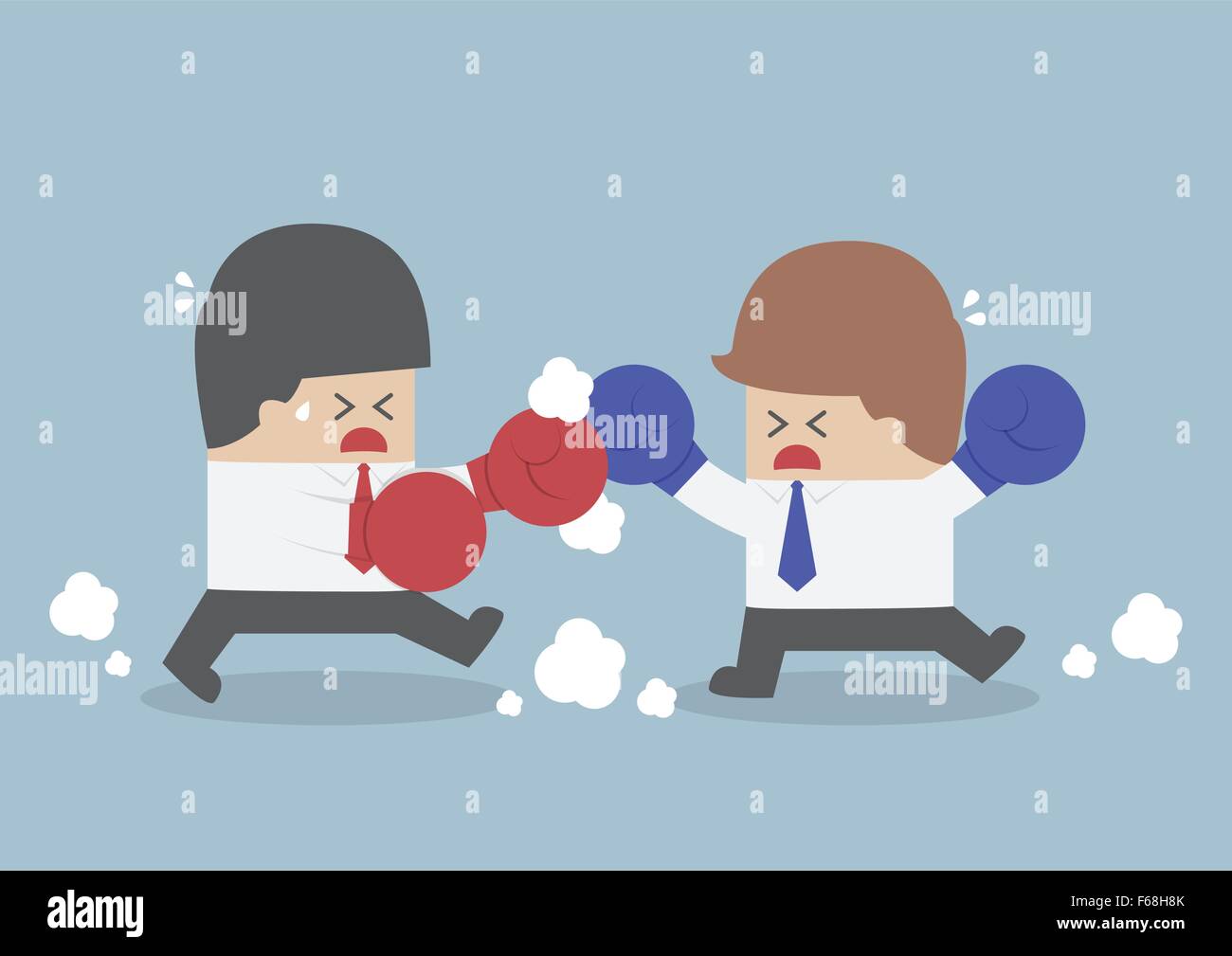 Deux hommes d'avoir un combat avec des gants de boxe, VECTOR, EPS10 Illustration de Vecteur