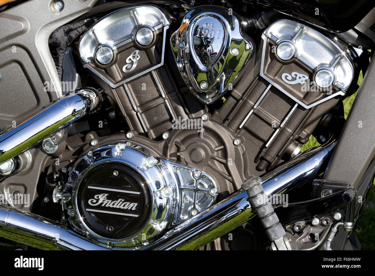 Indian Motorcycle engine Banque D'Images