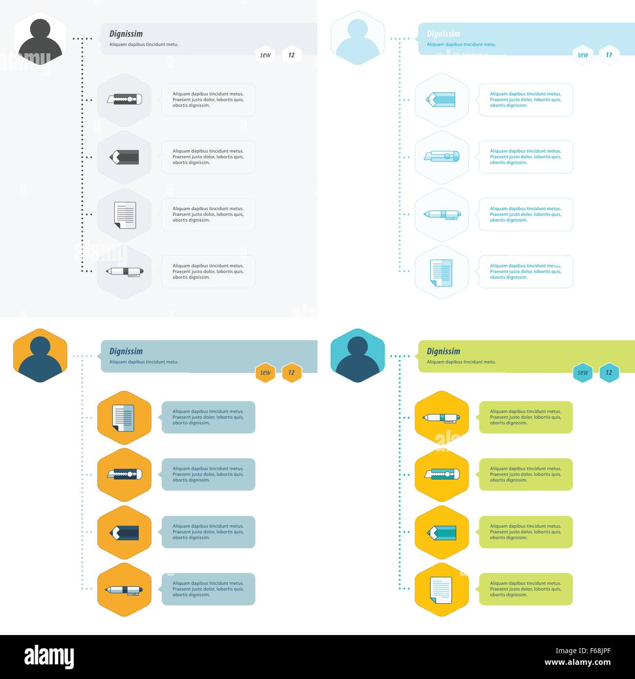 Paramétrage du modèle infographique Timeline Illustration de Vecteur