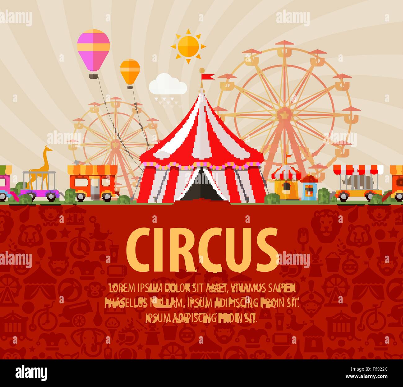 La performance de cirque. Illustration de Vecteur