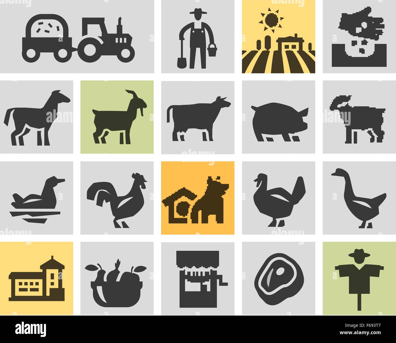 Farm icons set. vector illustration Illustration de Vecteur