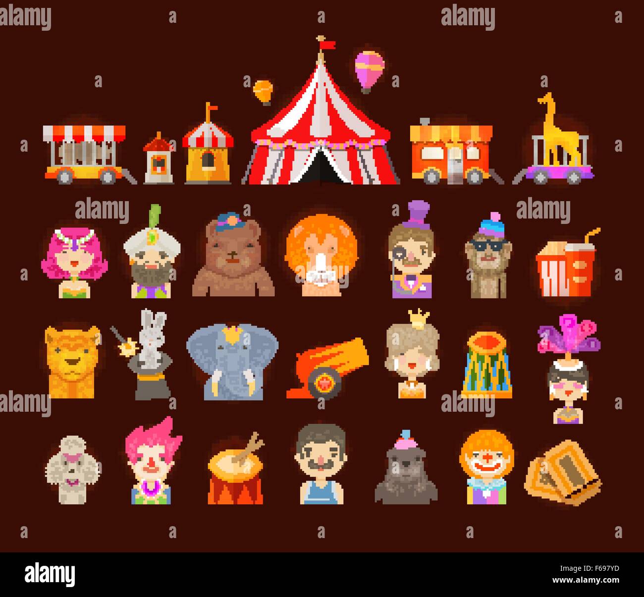 Circus icons set. vector illustration Illustration de Vecteur