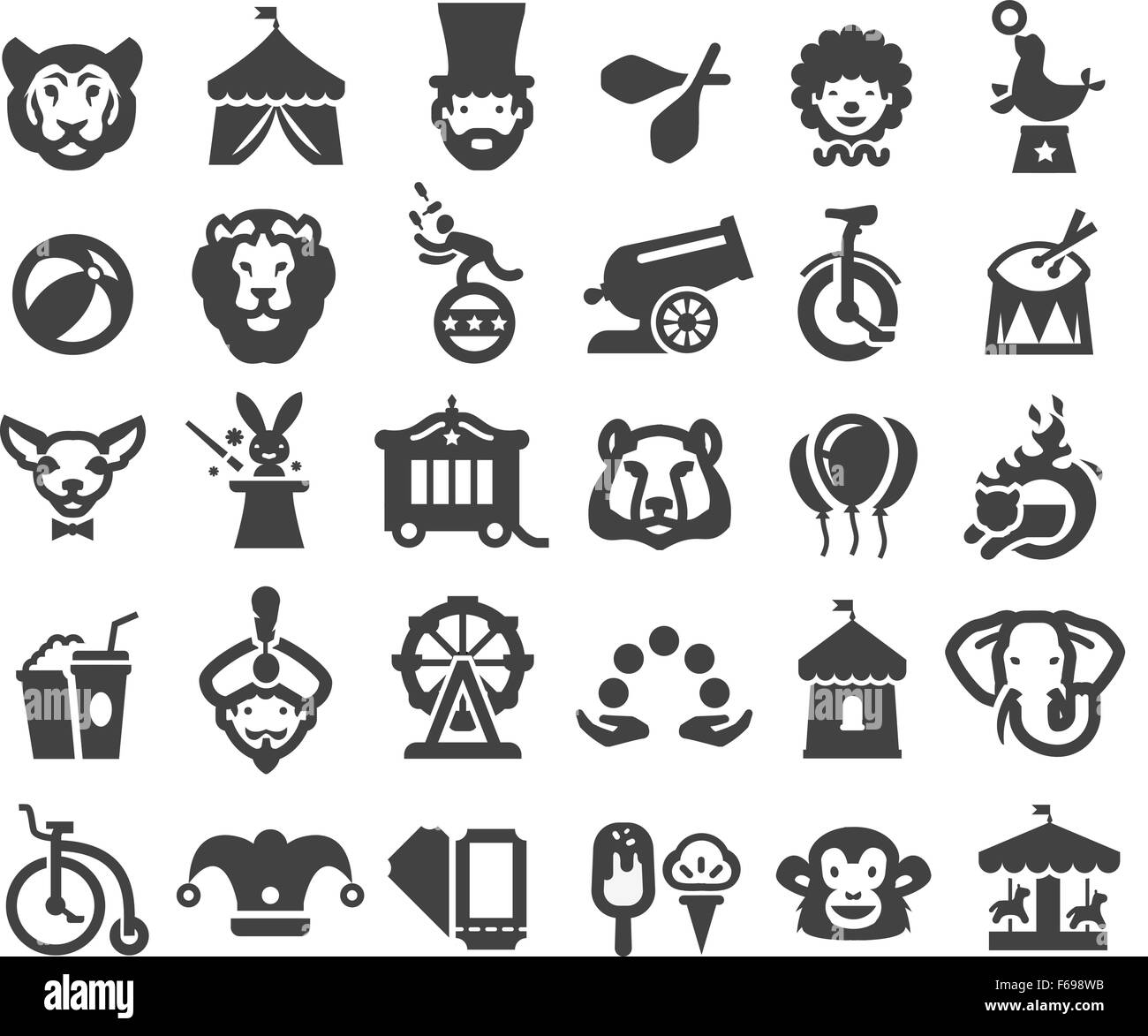 Circus icons set. vector illustration Illustration de Vecteur