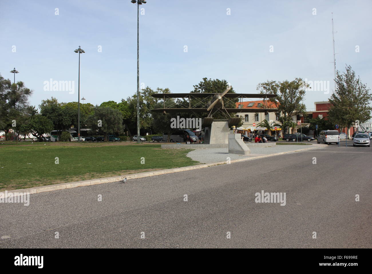 Lisbonne, Portugal - 24 octobre 2014 : Santa Cruz d'hydravions Fairey monument à Belém, Lisbonne Banque D'Images
