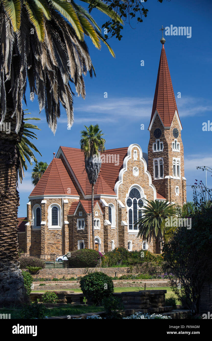 L'église luthérienne allemande Christuskirche à Windhoek, Namibie, Afrique Banque D'Images