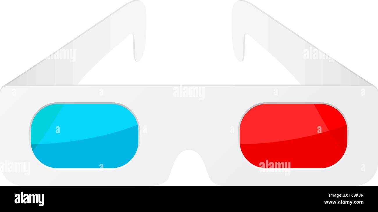 Les lunettes 3D sur un fond blanc. Vector illustration. Illustration de Vecteur