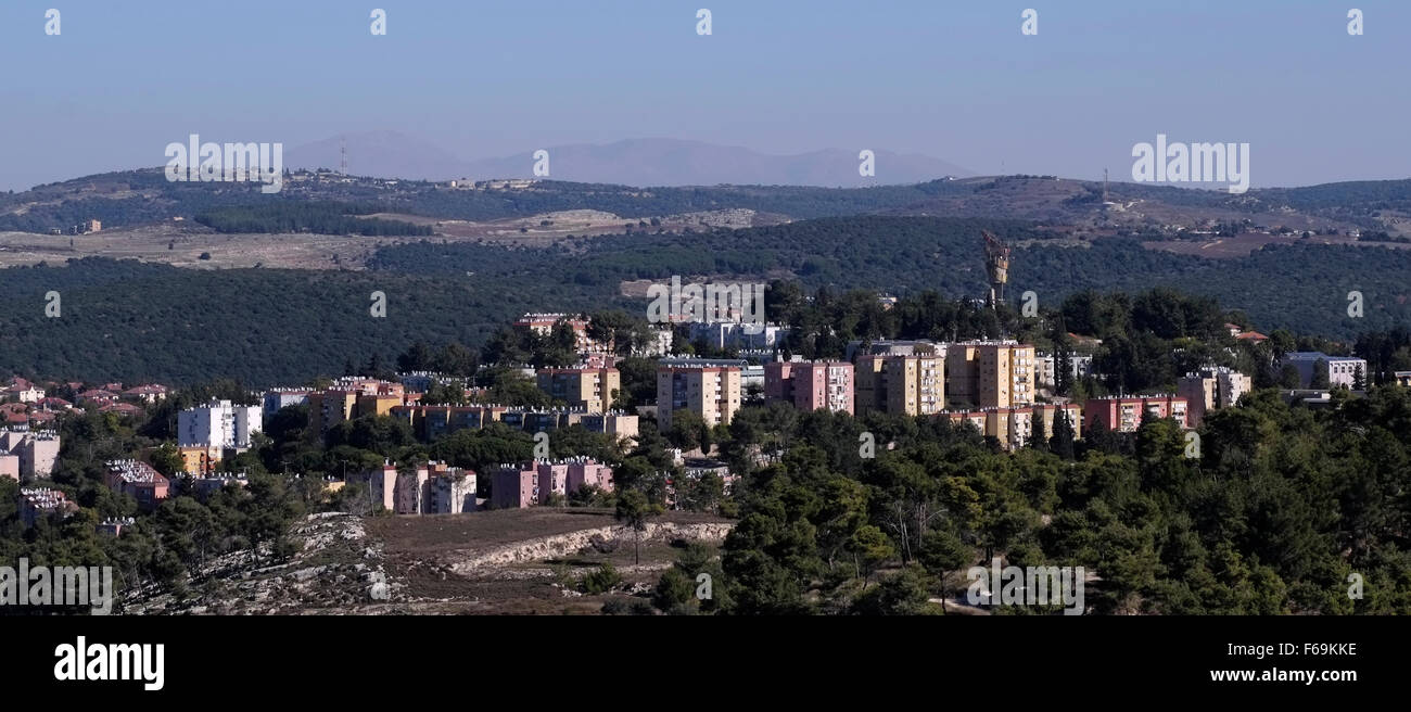 Vue panoramique de Maalot une ville juive dans le nord de la Galilée et Israël Banque D'Images