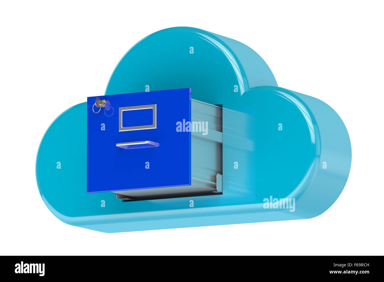 Concept de stockage informatique isolé sur fond blanc Banque D'Images