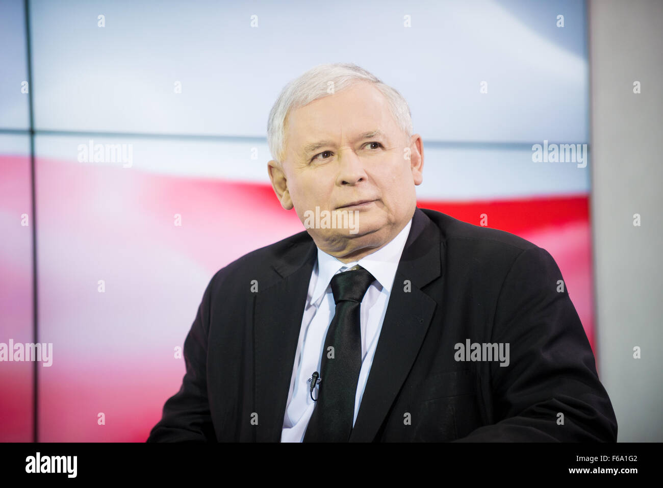 L'ancien premier ministre polonais, président du parti Droit et Justice, Jaroslaw Kaczynski Banque D'Images