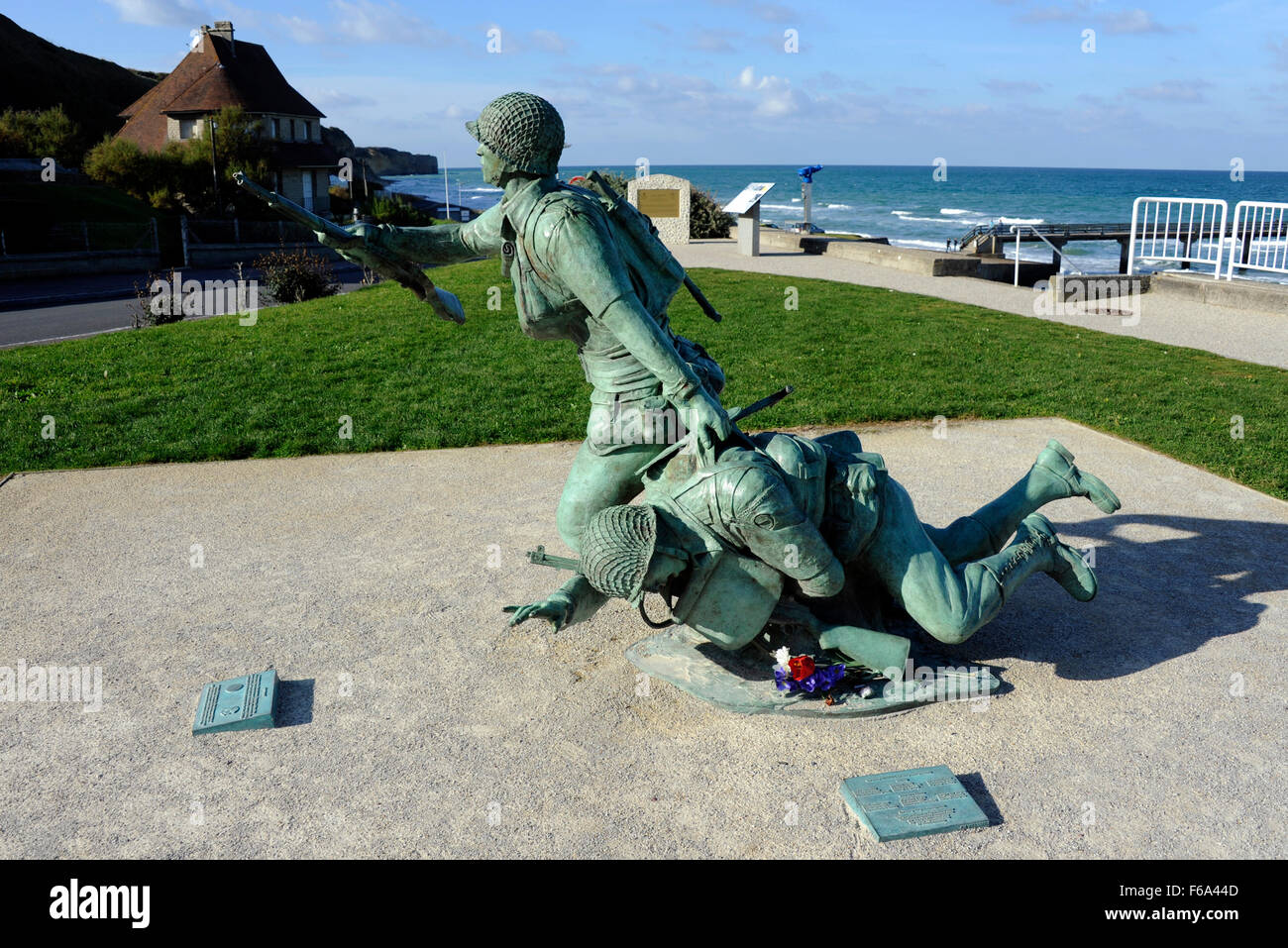 D Jour,Vierville-sur-Mer,Garde nationale du United States Memorial,Omaha Beach, Calvados Normandie Normandie France,WWII Banque D'Images