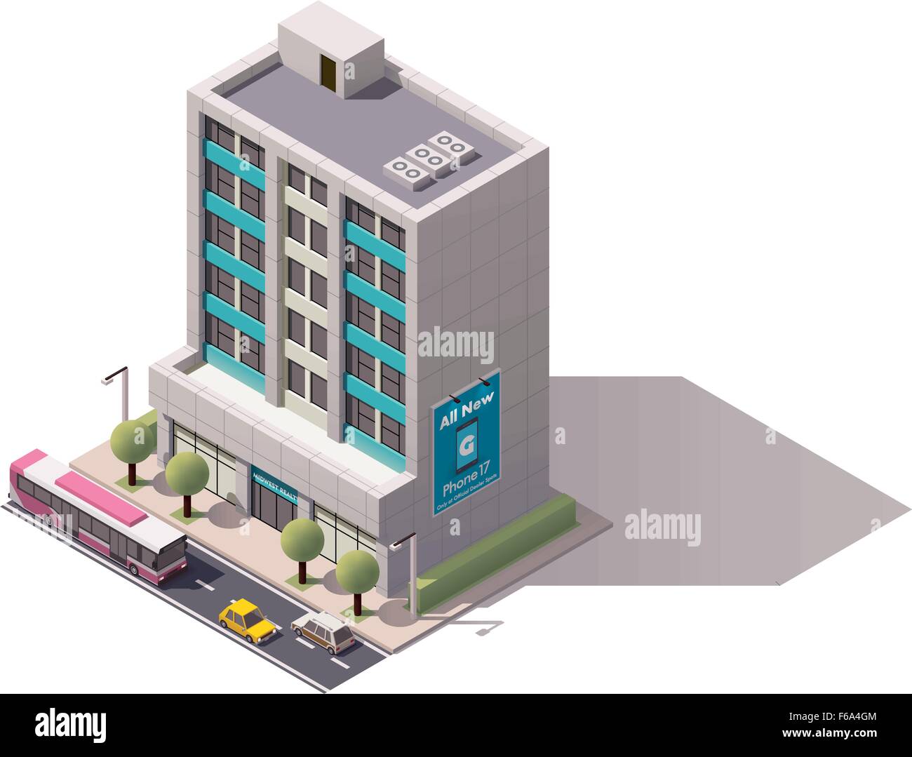 Immeuble de bureaux isométrique vectoriel Illustration de Vecteur