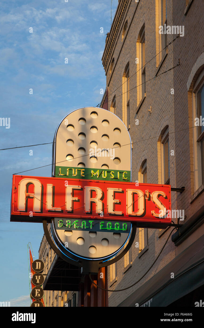 Alfred's restaurant, Beale Street, Memphis, Tennessee, États-Unis Banque D'Images