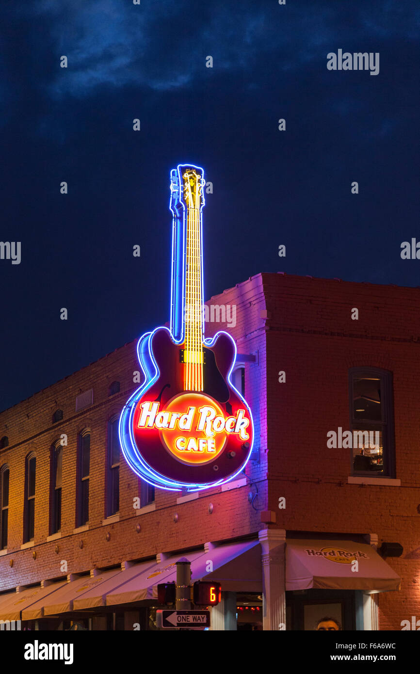 Hard Rock Cafe, Beale Street, Memphis, États-Unis Banque D'Images