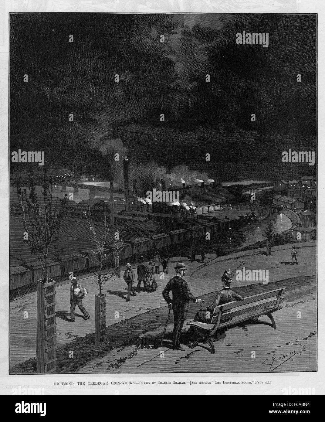 La Tredegar Iron Works à Richmond, en Virginie, autrefois un important fabricant de fer, joue un rôle clé dans la Confédération pendant la guerre de Sécession. C'est un site industriel important produisant des armes et des fournitures militaires pour les forces confédérées. Banque D'Images