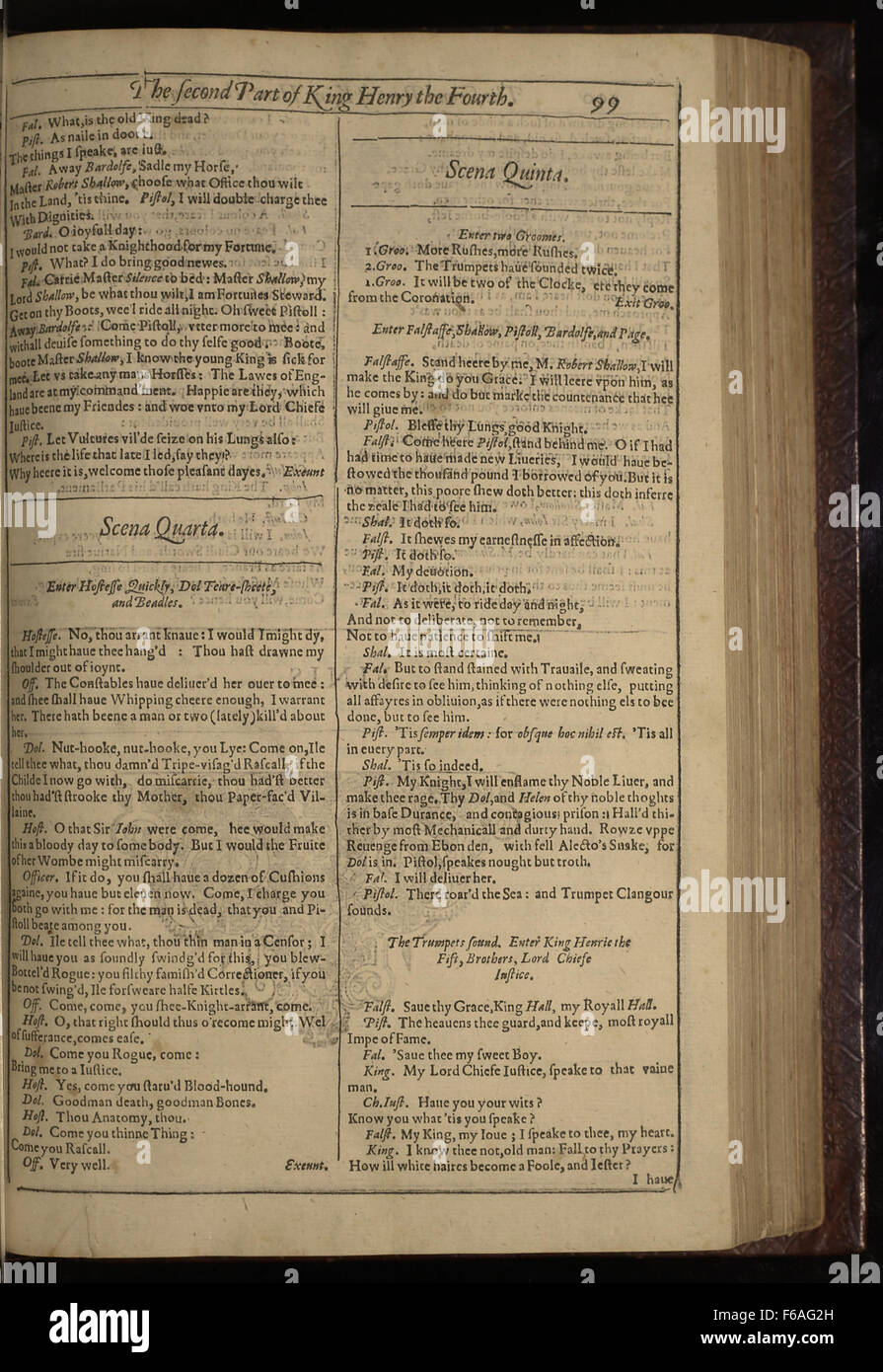 First Folio La deuxième partie du roi Henry IV, p Banque D'Images