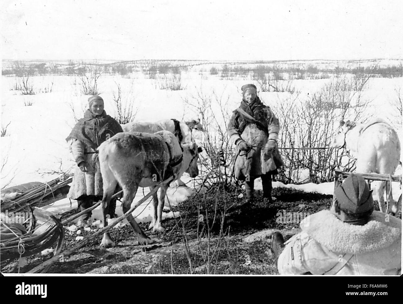 Photographie du mémorial de la seconde Guerre mondiale à Kautokeino/Guovdageainnu, Norvège, commémorant la libération du Finnmark en 2015. Banque D'Images