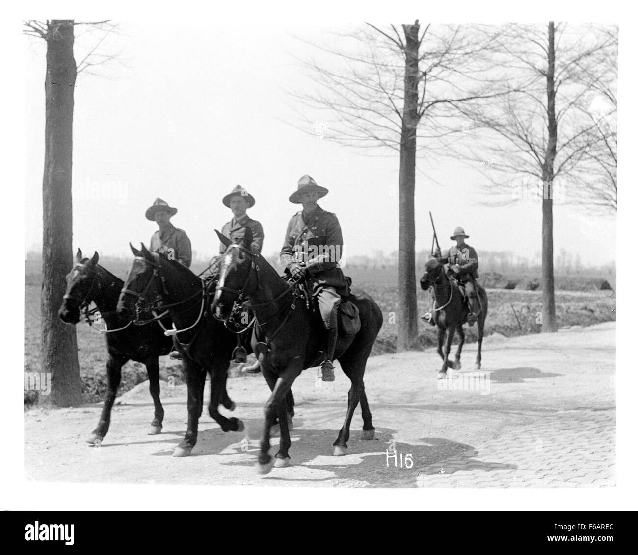 Cette photographie historique représente des officiers néo-zélandais à cheval, probablement depuis le début du XXe siècle. Ces agents étaient souvent impliqués dans le maintien de l'ordre public, en particulier dans les zones rurales et frontalières. Banque D'Images