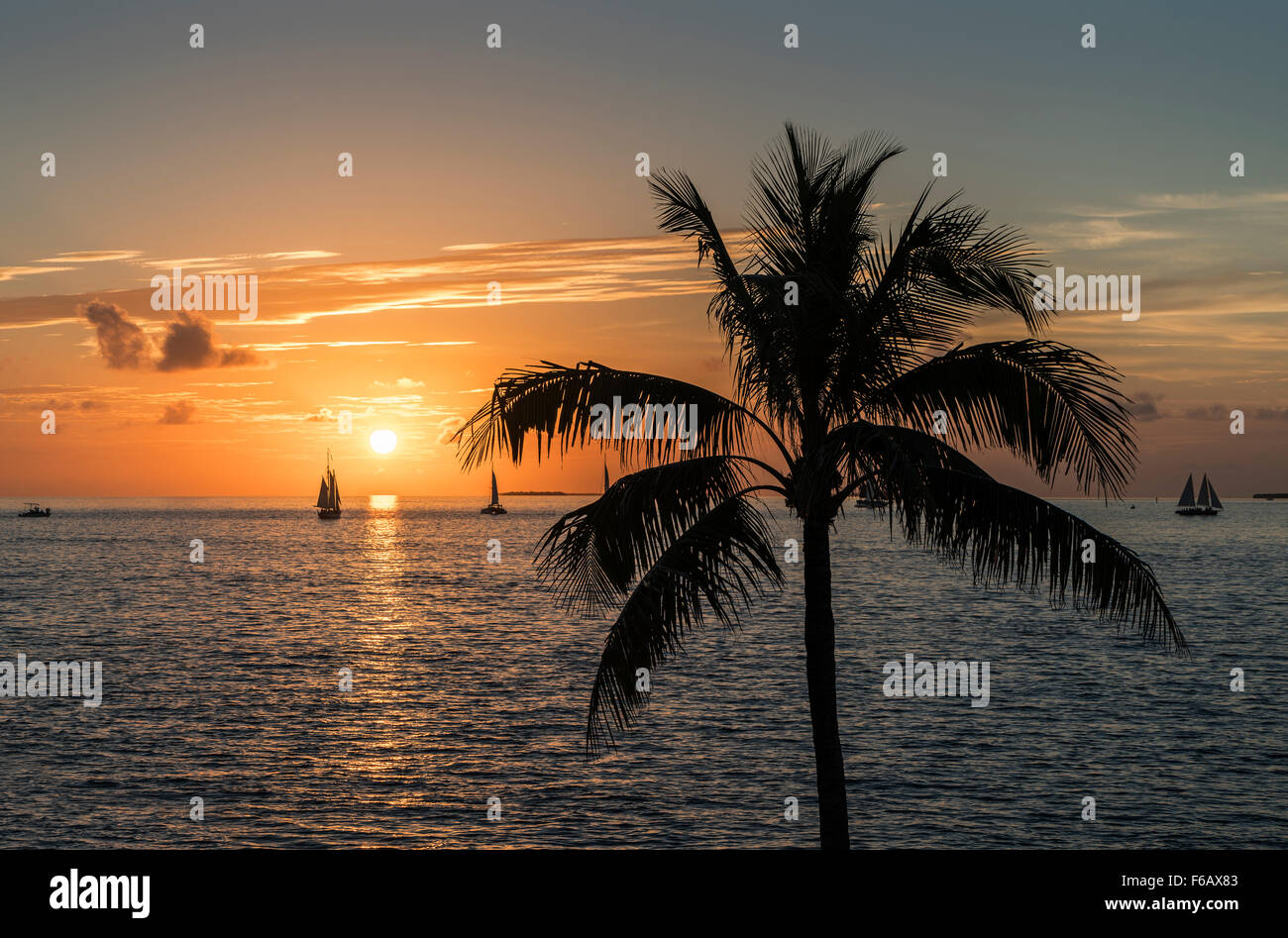 Coucher de soleil près de l'hôtel Westin Key West Banque D'Images