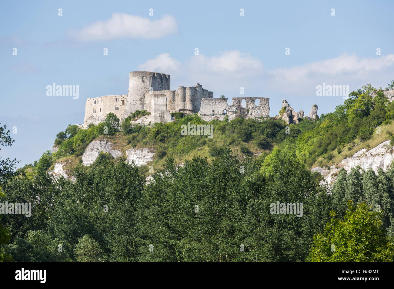 Château Gaillard, les ruines d'un château médiéval construit par le roi Richard I, Les Andelys, une petite ville de Normandie, du nord de la France Banque D'Images