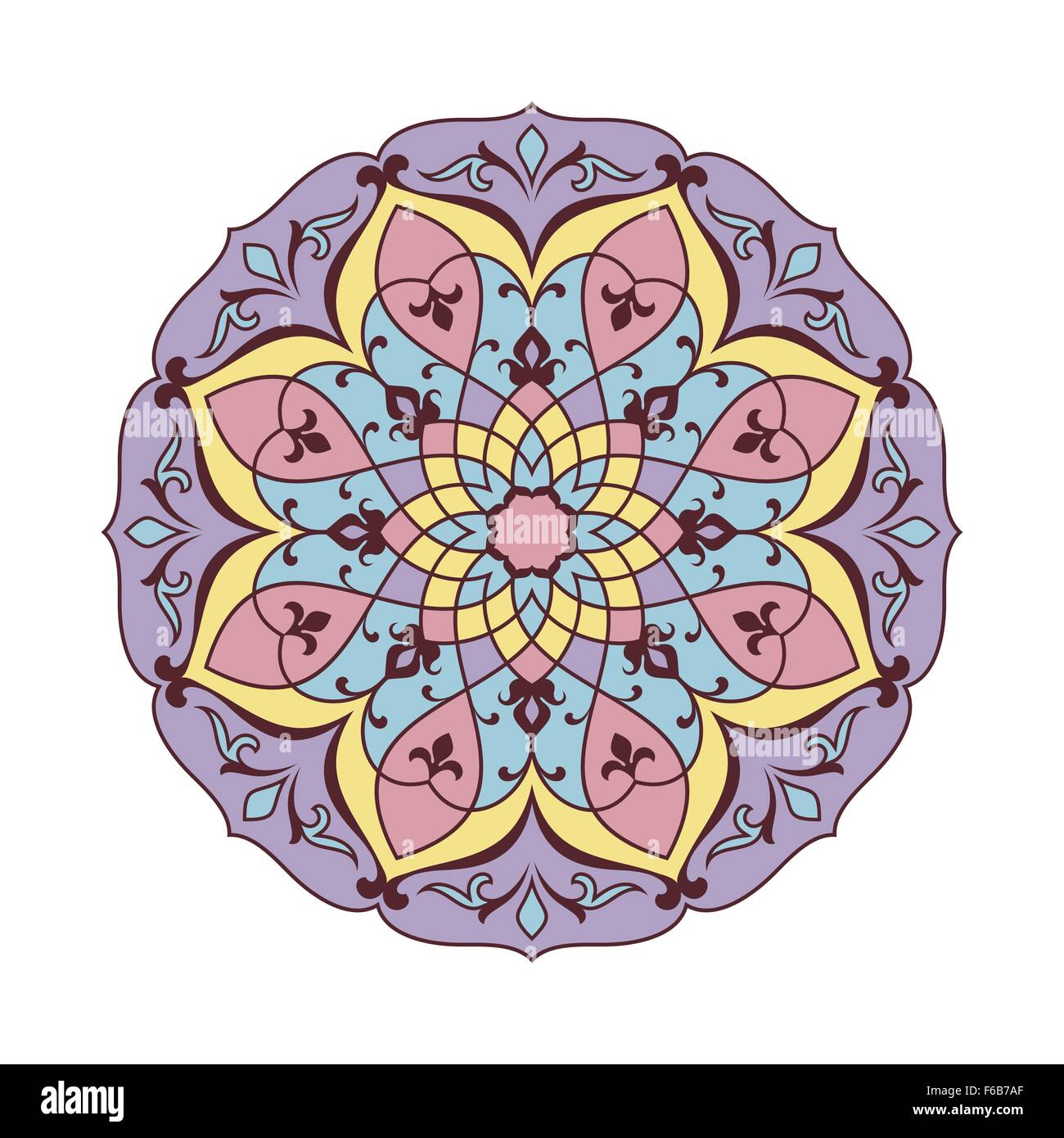 Ronde d'ornement motif. Illustration de Vecteur
