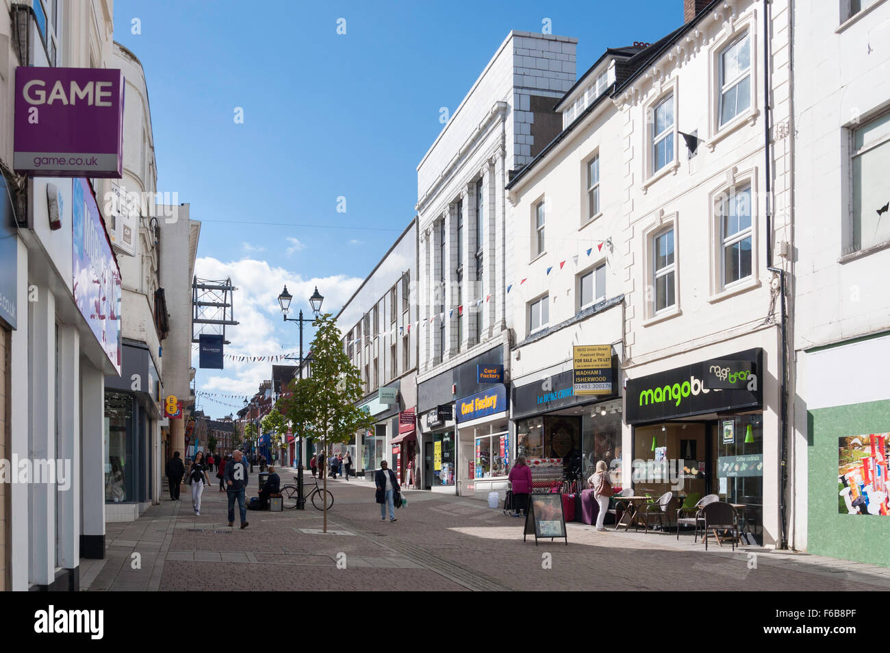 Zone piétonne, rue Union, Aldershot, Hampshire, England, United Kingdom Banque D'Images