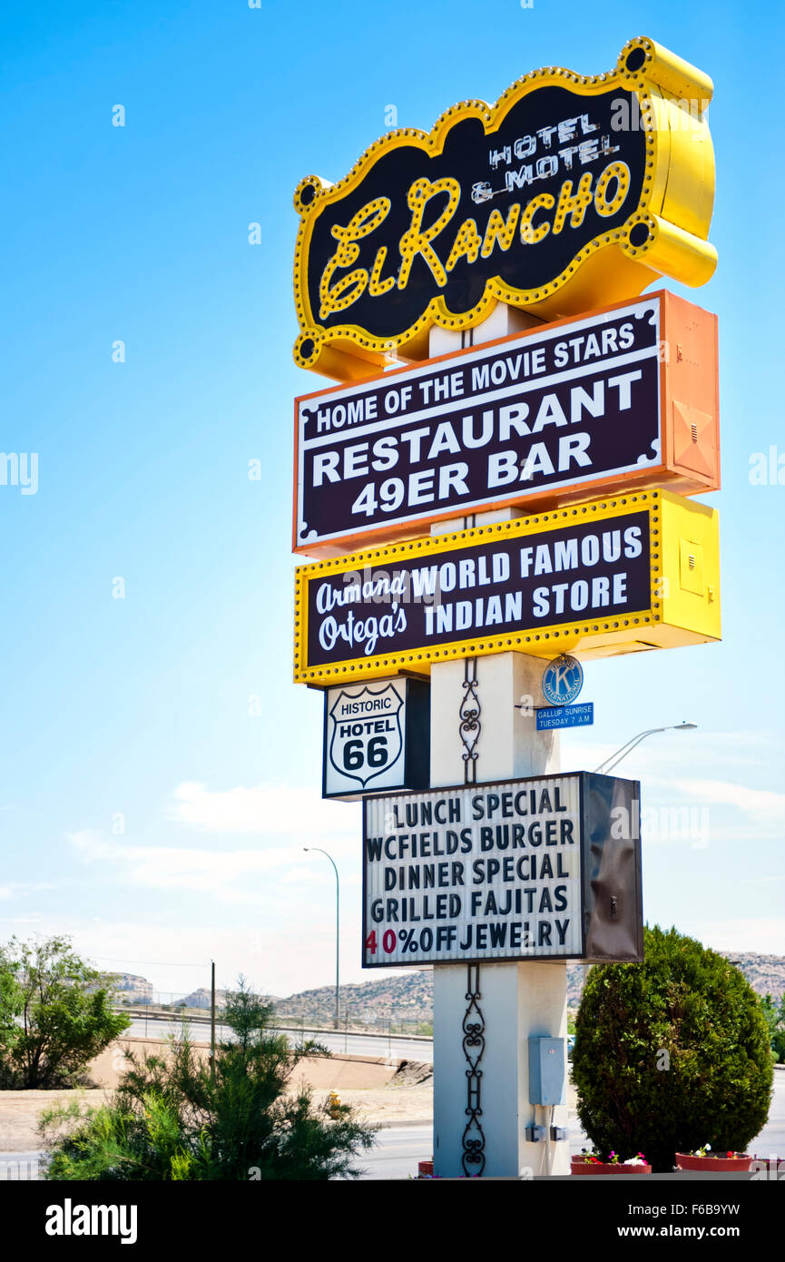 El Rancho hotel de Gallup, Nouveau Mexique, Route 66 Banque D'Images