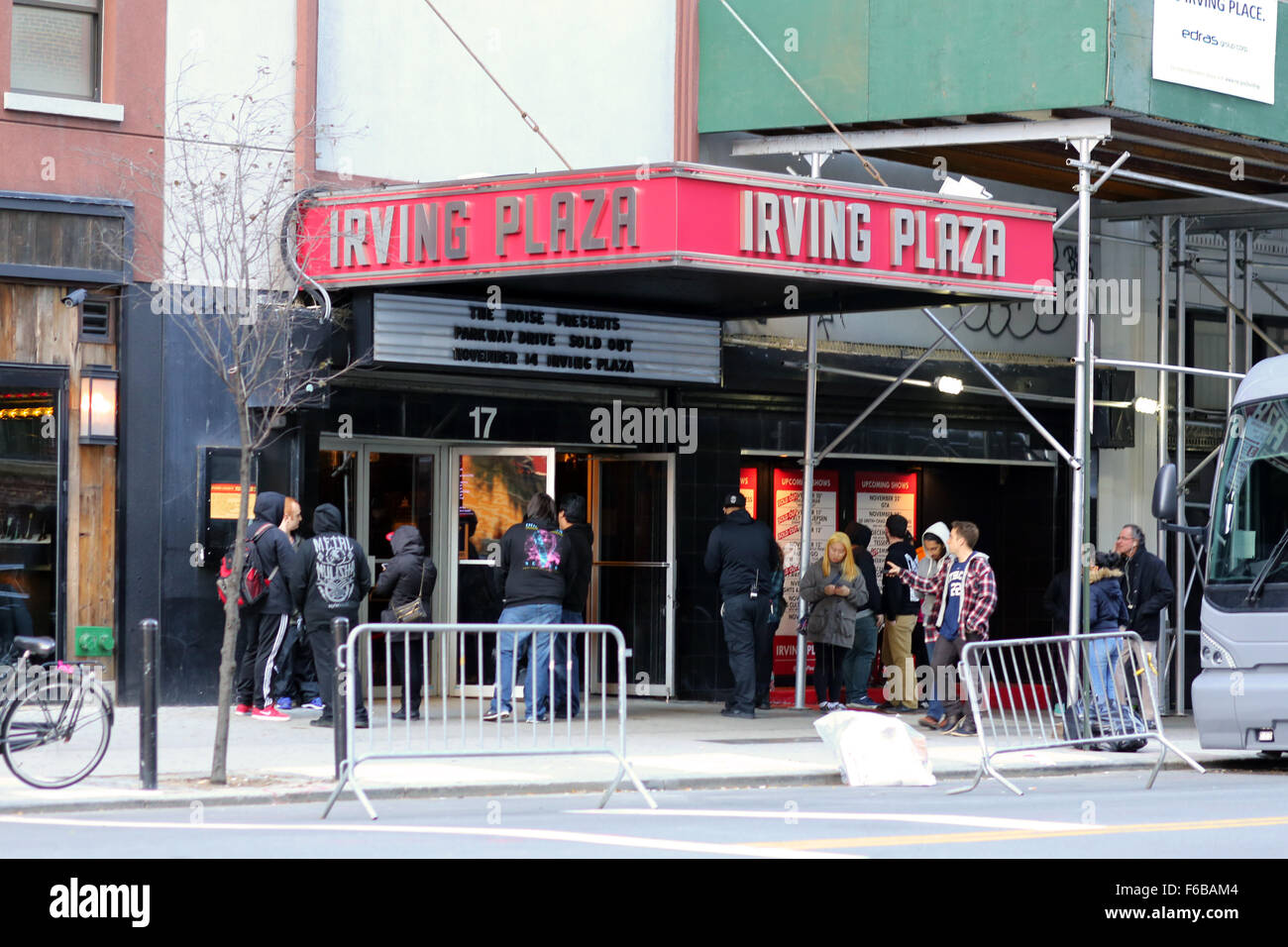 Irving Plaza, 17 Pl Irving, New York, NY devanture extérieure d'une salle de musique dans le quartier Gramercy de Manhattan. Banque D'Images