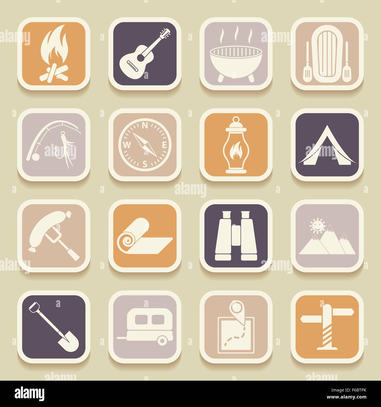 Camping icônes universelles pour les applications web et mobiles. Vector icons Illustration de Vecteur