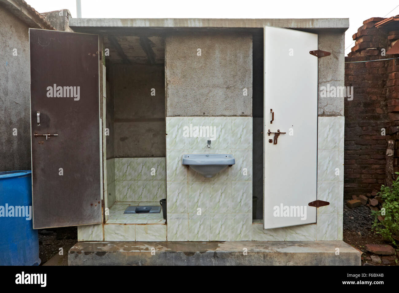 Le style indien toilettes, Gujarat, Inde, Asie Banque D'Images