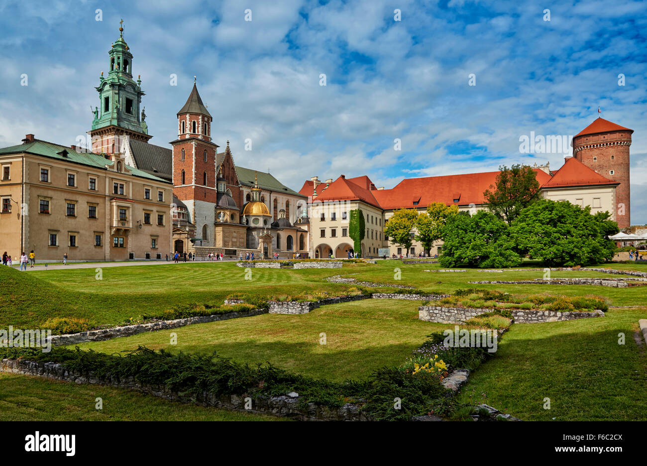 La cathédrale du Wawel et Château Royal, Cracovie, Pologne Banque D'Images