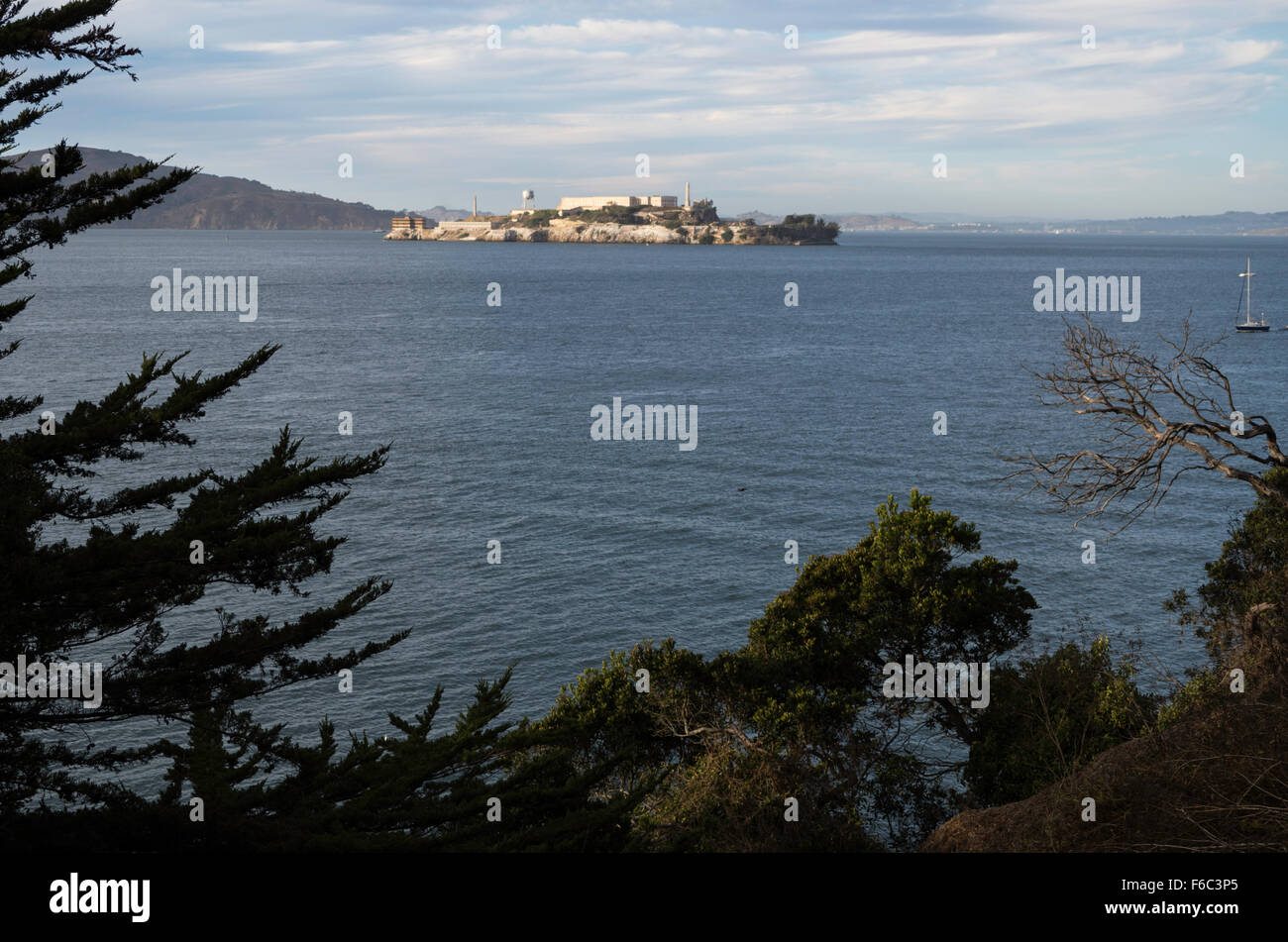 L'île d'Alcatraz prison fédérale, San Francisco, California, USA Banque D'Images