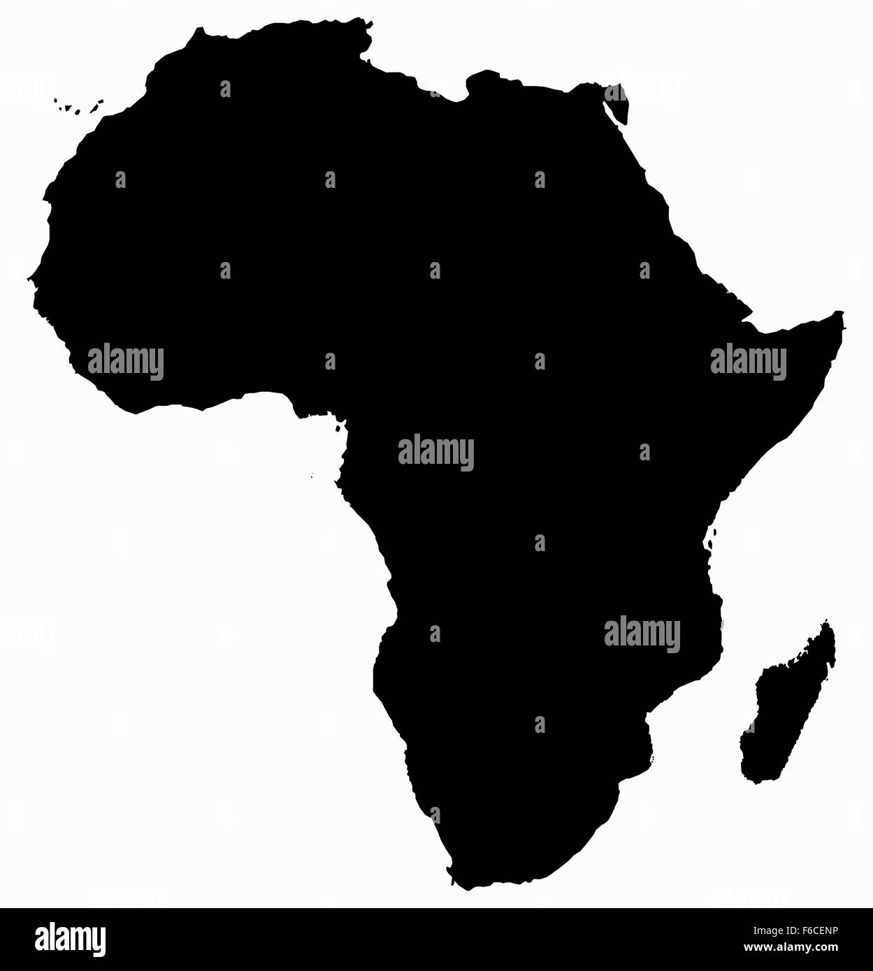 Carte de l'Afrique une ossature isolé sur fond blanc Banque D'Images