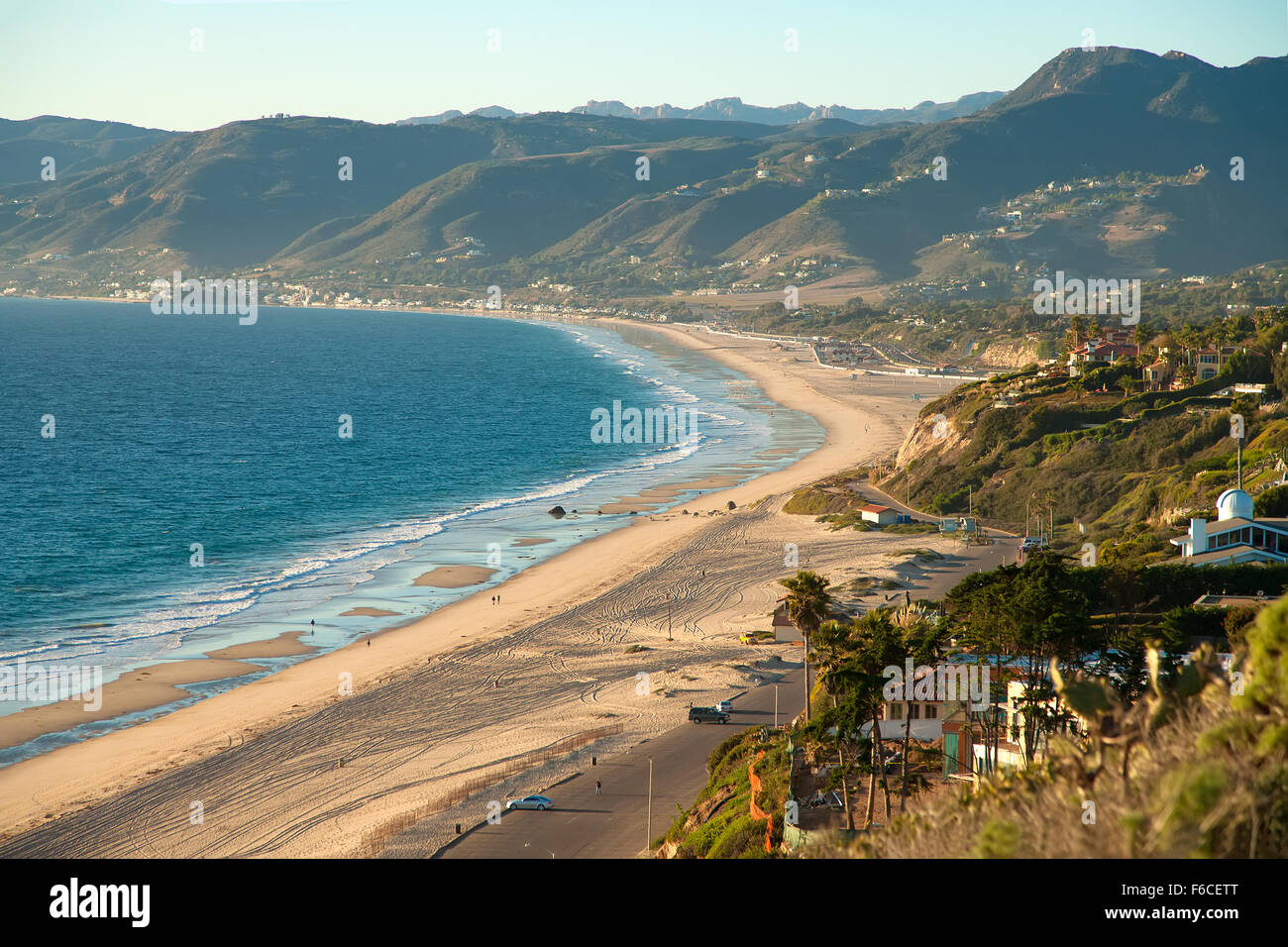 Belle vue sur la plage de Malibu Point Dume Banque D'Images