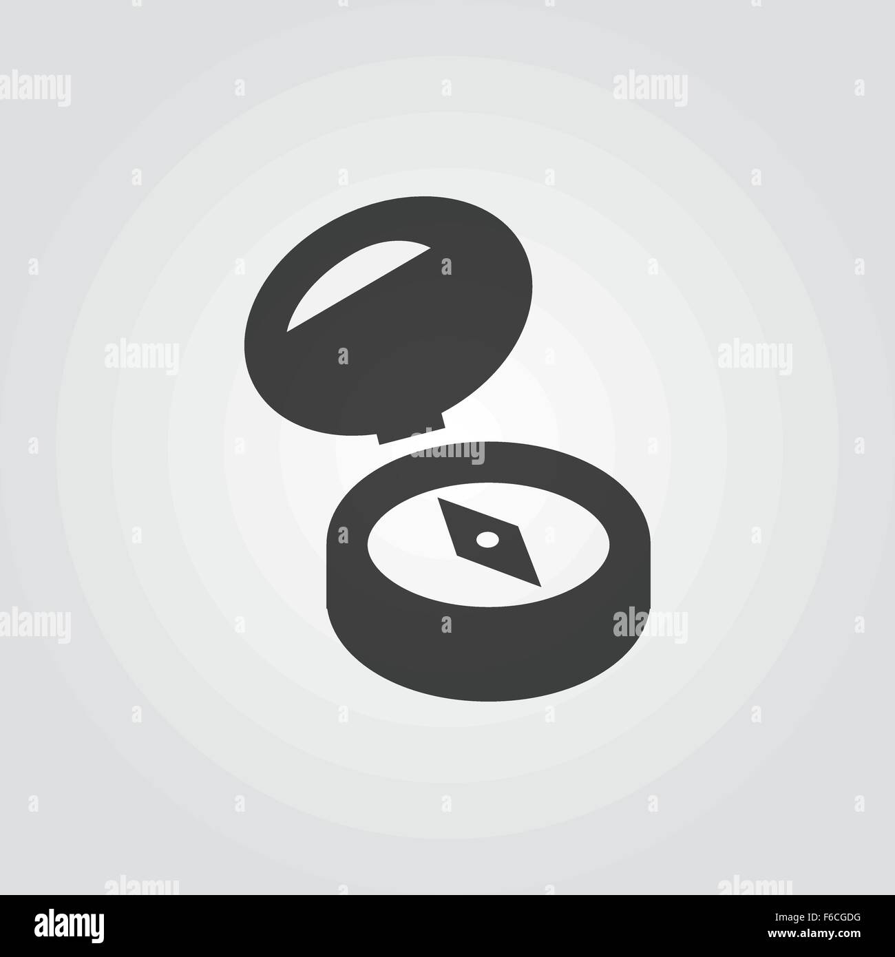 Boussole icône noire signe et symbole. Illustration de Vecteur