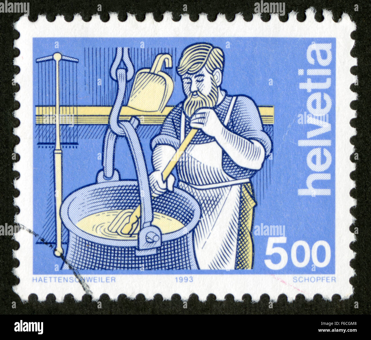 La Suisse, post production, timbres,mark Banque D'Images
