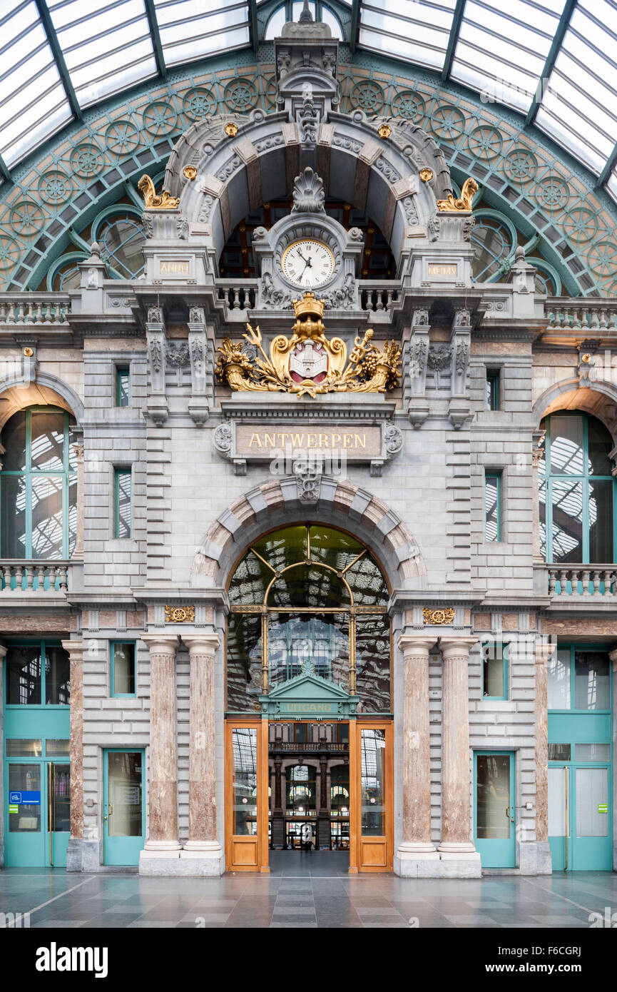 Belgique, Anvers, gare centrale Banque D'Images