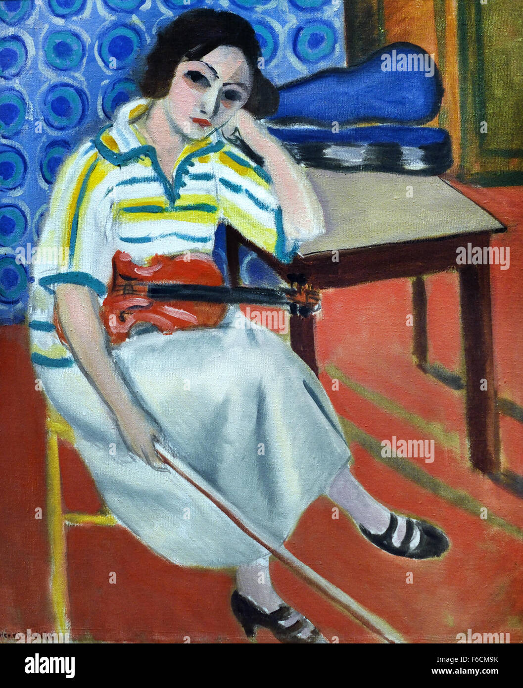 Femme avec violon, c.1921-22 France peintre français Henri Matisse Banque D'Images