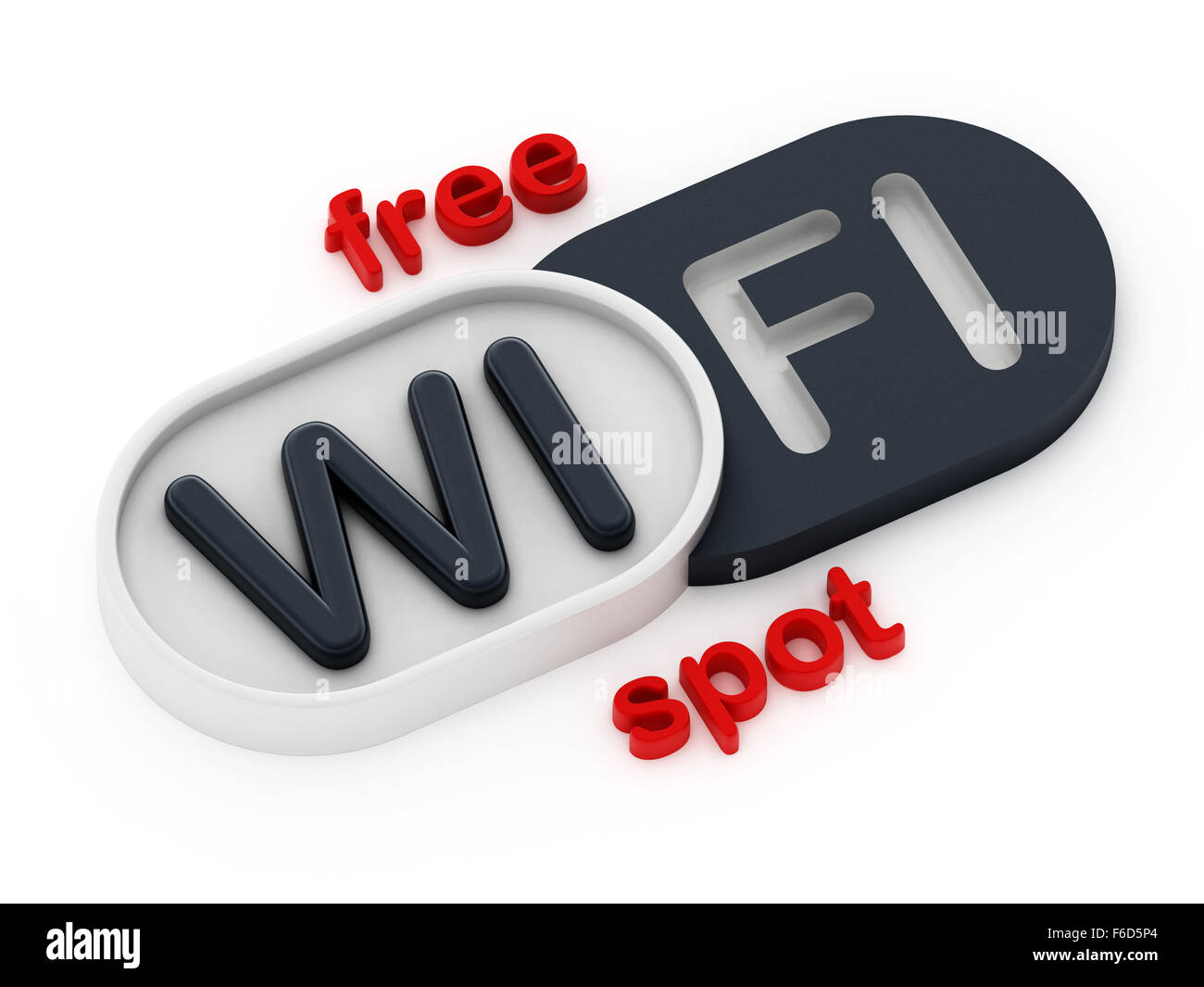 Connexion Wi-Fi gratuite badge spot isolé sur fond blanc Banque D'Images