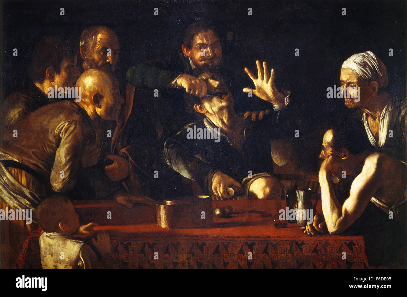 Michelangelo Merisi da Caravaggio - l'extracteur de dent Banque D'Images