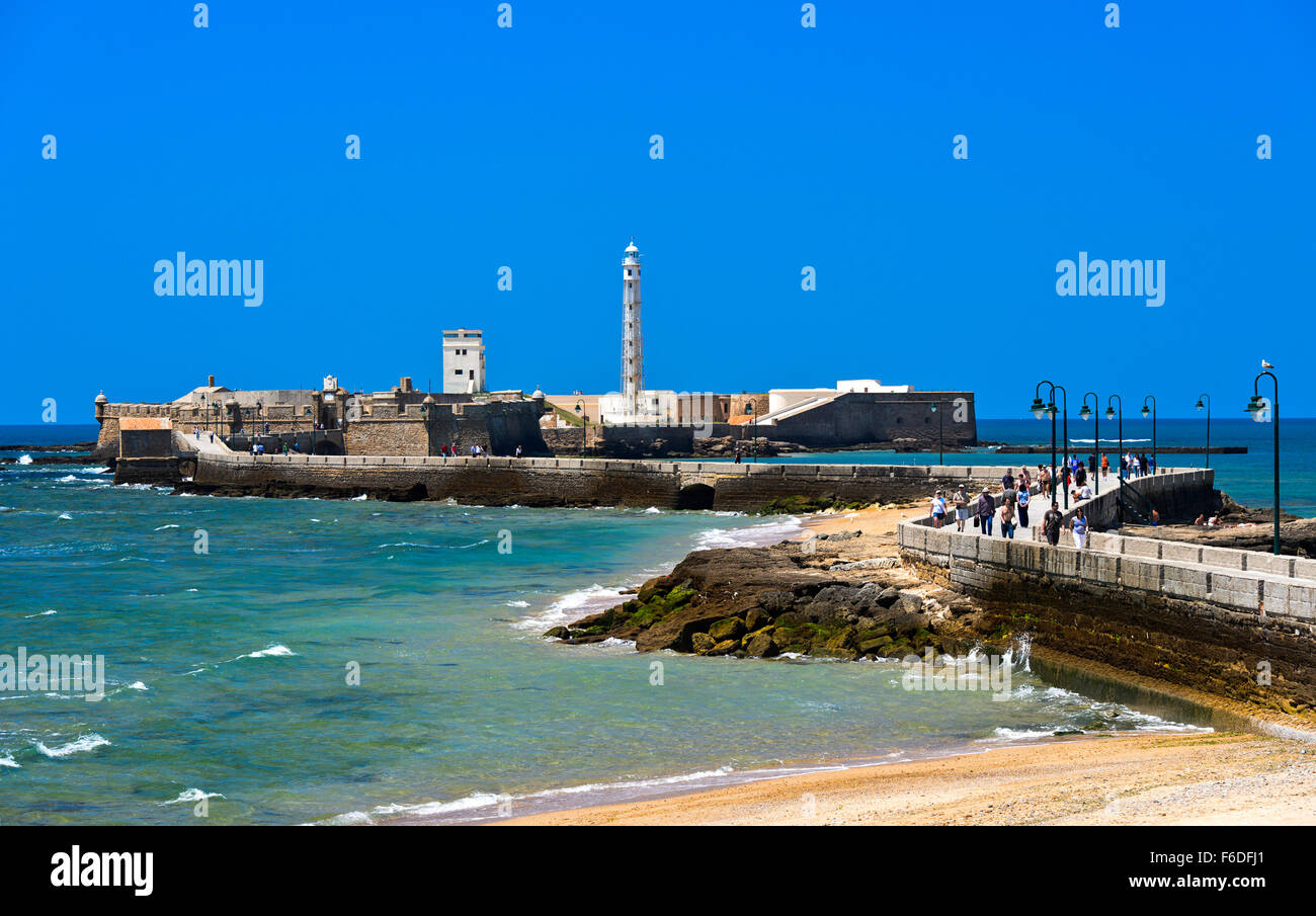 Château de San Sebastian, de La Caleta, Cadix, Espagne Banque D'Images